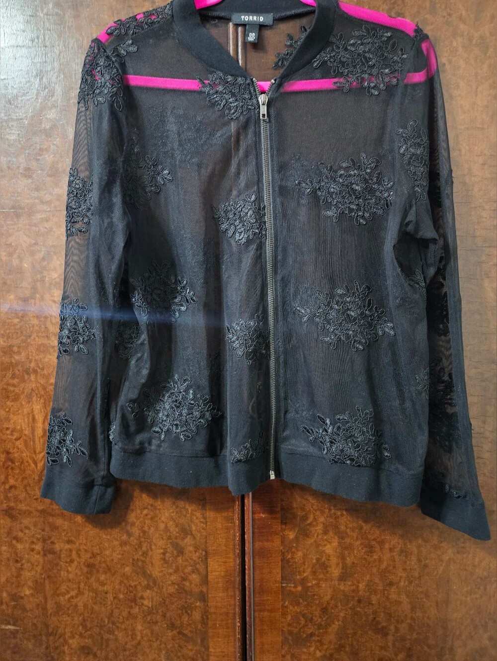 Torrid Black Mesh Bomber Jacket